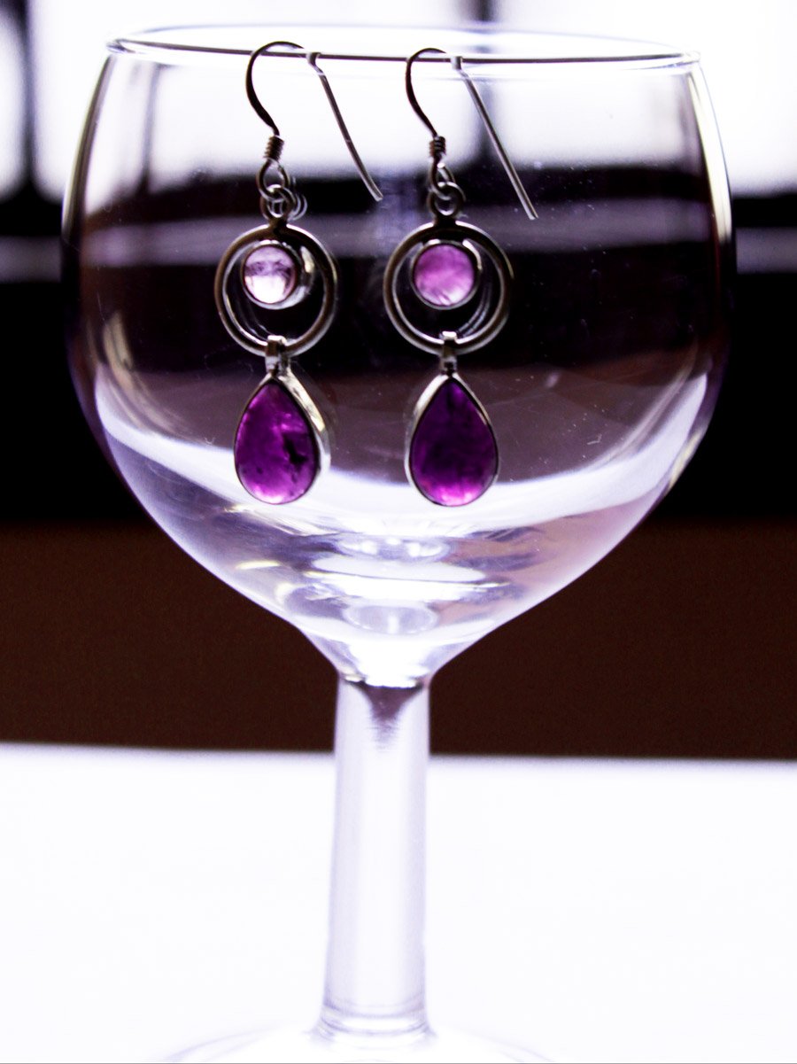 Amythyst-eARRING Amythyst-real silver earrings