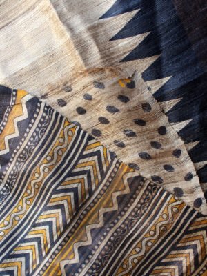 Beige-black-and-yellow-tasar-katia-silk-sari