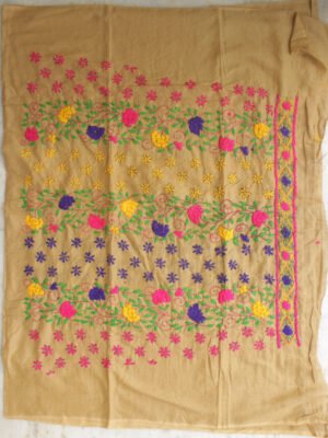 Beige-brown-fulkari-embroidered-bottom-fabric