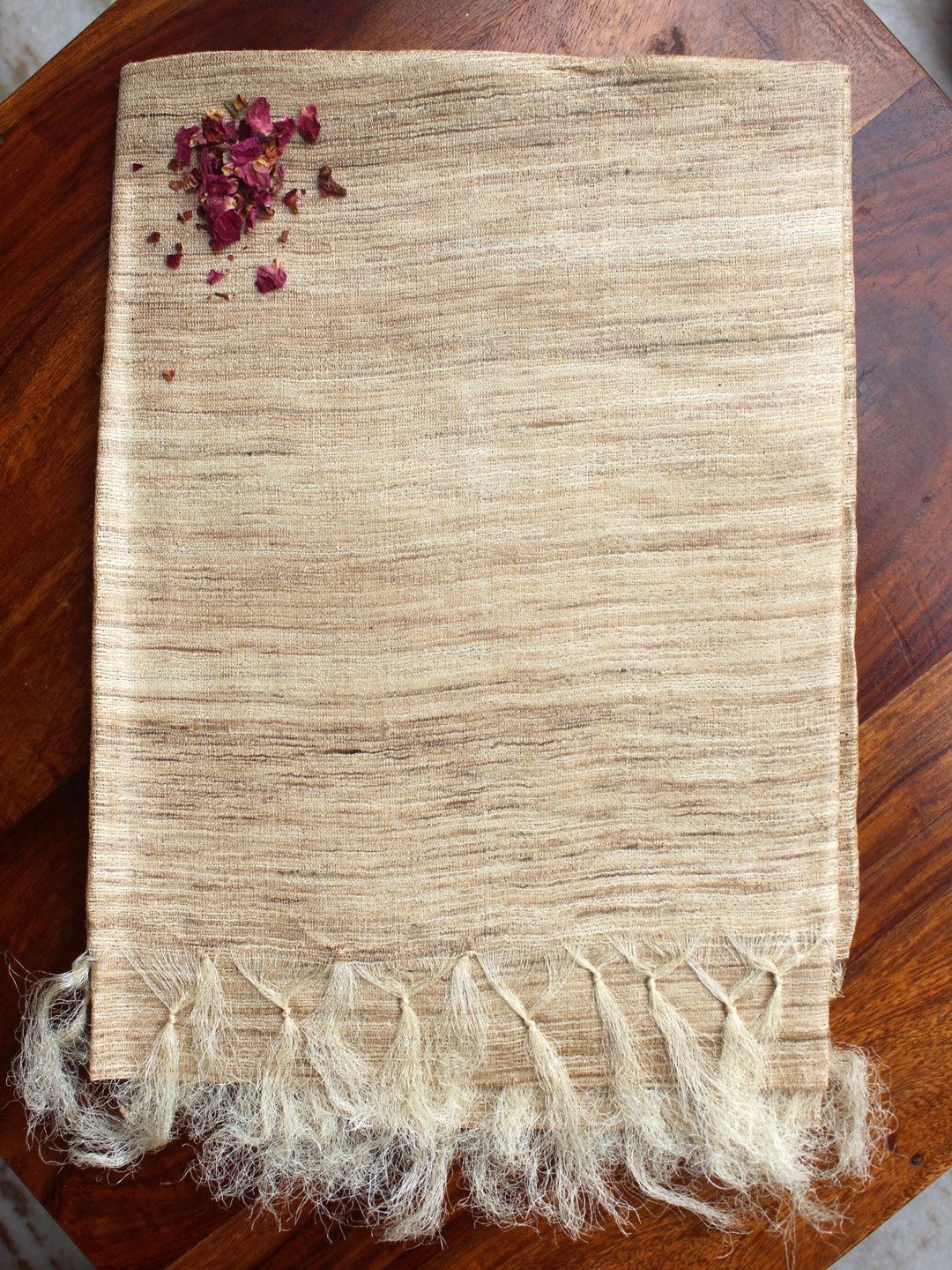 Beige-raw-tassar-silk-dupatta Beige-raw-tassar-silk-dupatta