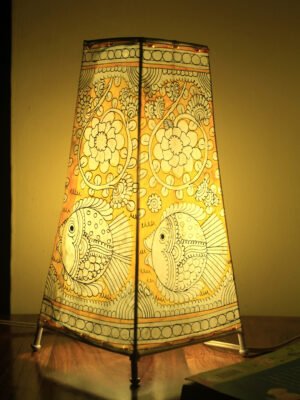Big-Rectangular-yellow-leather-table-lamp