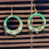 Big-green-meenakari-earrings