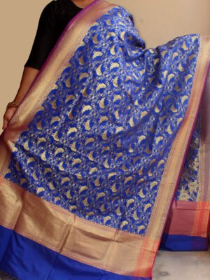 Bird-motif-blue-banarasi-dupatta
