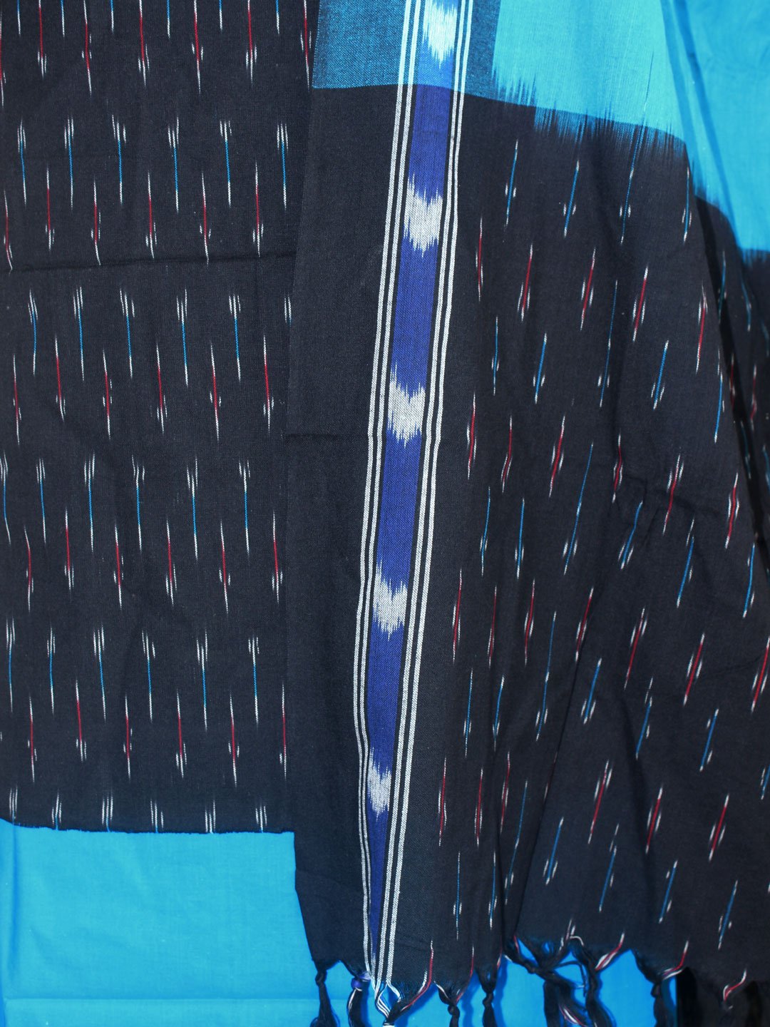 Black-and-blue-ikkat-cotton-dress-material