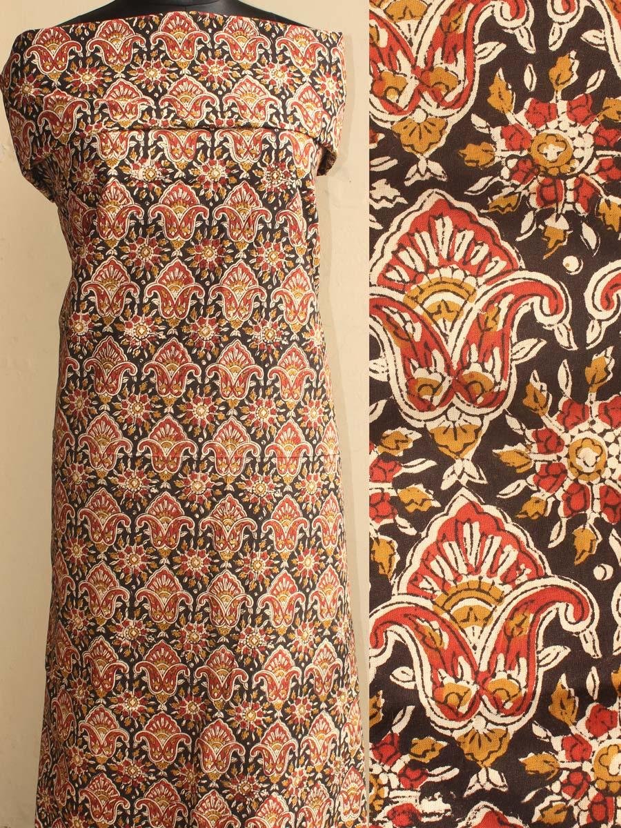 Black-and-red-bagru-hand-Block-printed-cotton-kurta-fabric Black-and-red-bagru-hand-Block-printed-cotton-kurta-fabric