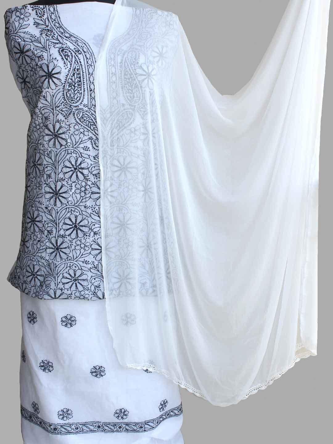 Black-and-white-chikankari-cotton-dress-material Black-and-white-chikankari-cotton-dress-material