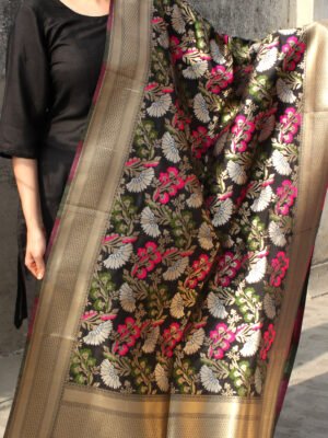 Black-kimkwab-banarasi-art-katan-silk-dupatta