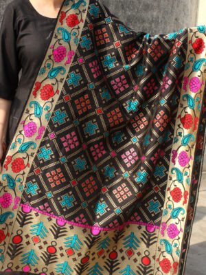 Black-meenakari-banarasi-art-silk-dupatta