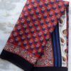 Blue-and-dark-red-block-printed-mul-cotton-saree