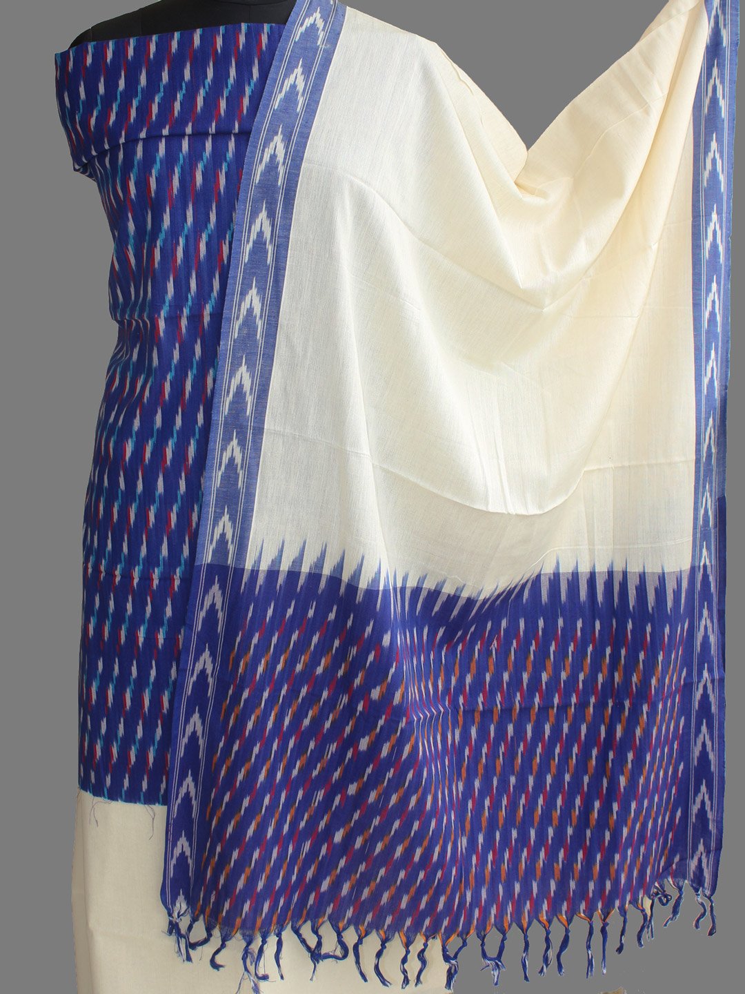 Blue-and-white-ikat-cotton-suit Blue-and-white-ikat-cotton-suit