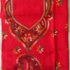 Bright-Red-kanthawork-cotton-ladies-kurta-fabric
