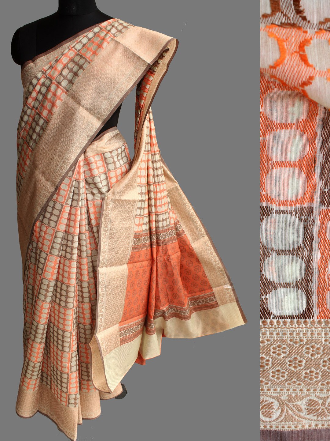 Brown-and-orange-banarasi-saree Brown-and-orange-banarasi-saree