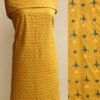 Brown-yellow-block-print-cotton-kurta-fabric