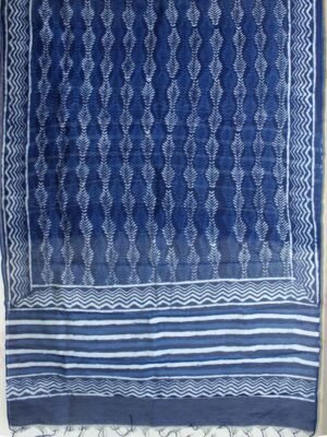 Dabu-indigo-block-printed-chanderi-Dupatta