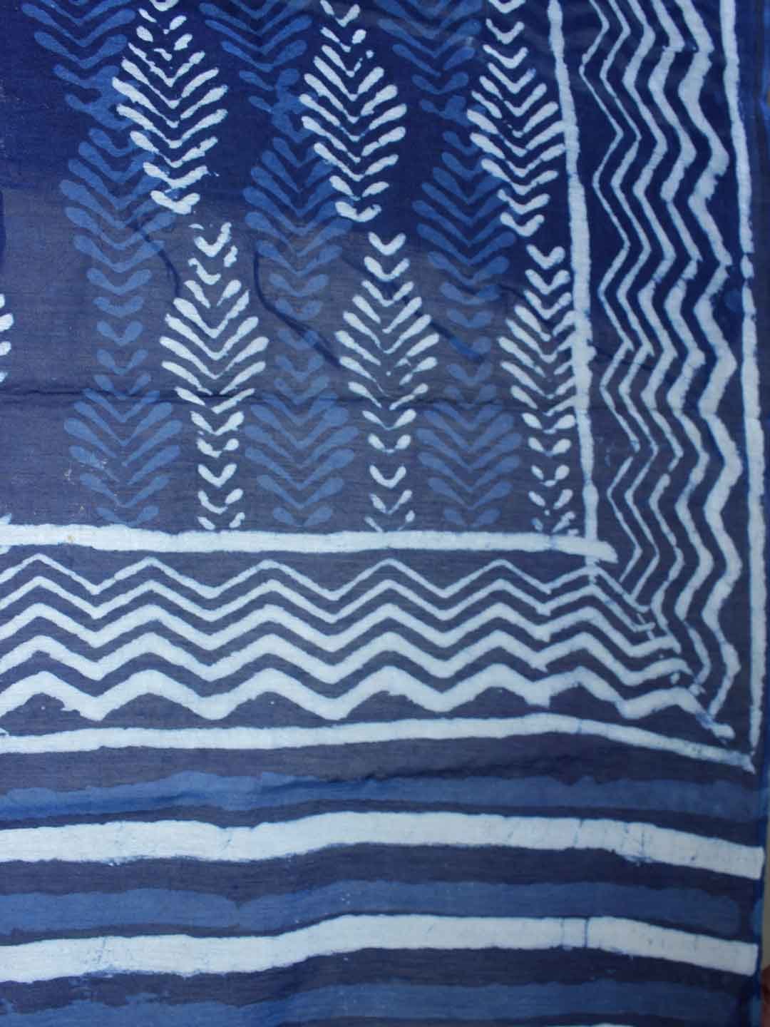 Dabu-indigo-block-printed-silk-cotton-scarf Dabu-indigo-block-printed-silk-cotton-scarf