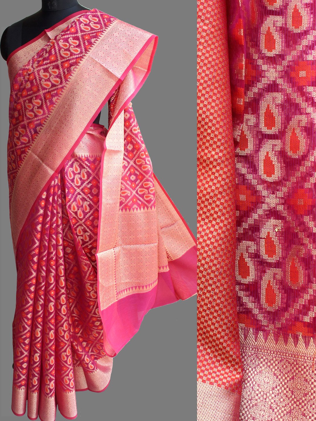 Dark Pink and golden Banarasi-Saree Dark Pink and golden Banarasi-Saree