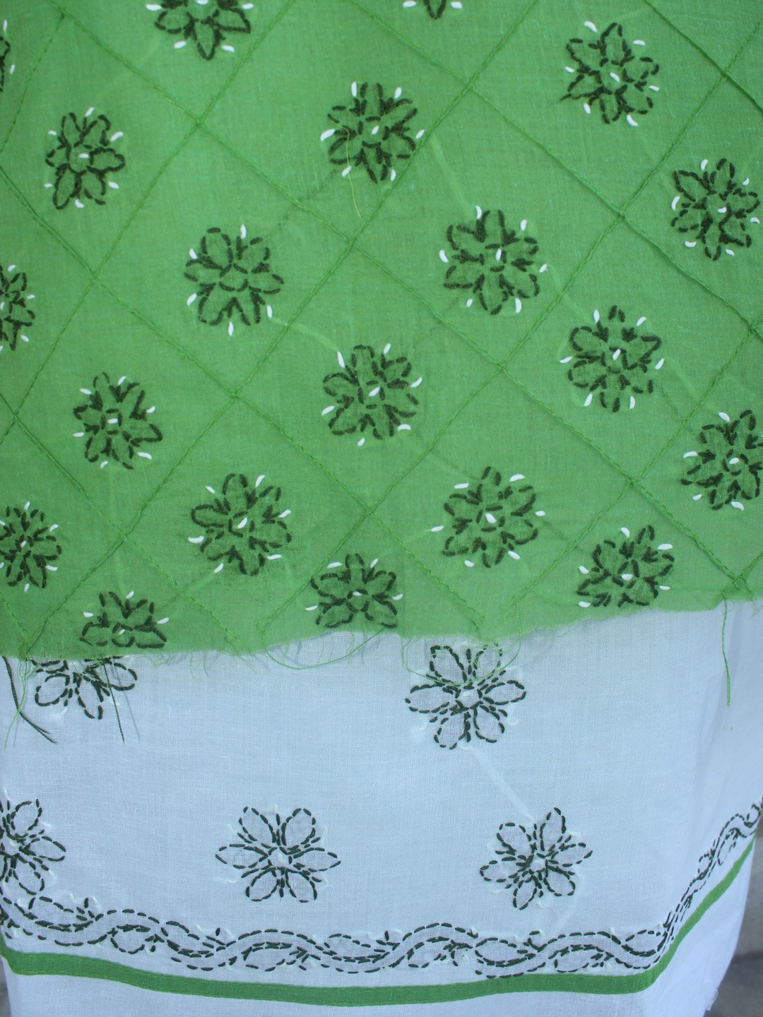 Dark-green-and-white-chikankari-cotton-ladies-suit