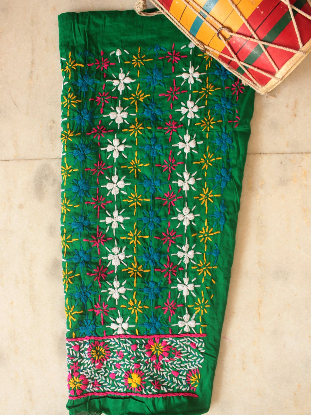 Dark-green-phulkari-salwar-fabric Dark-green-phulkari-salwar-fabric