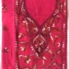 Dark-pink-kanthawork-cotton-ladies-kurta-fabric