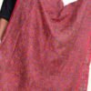 Dark-red-block-printed-kanthawork-pure-silk-dupatta