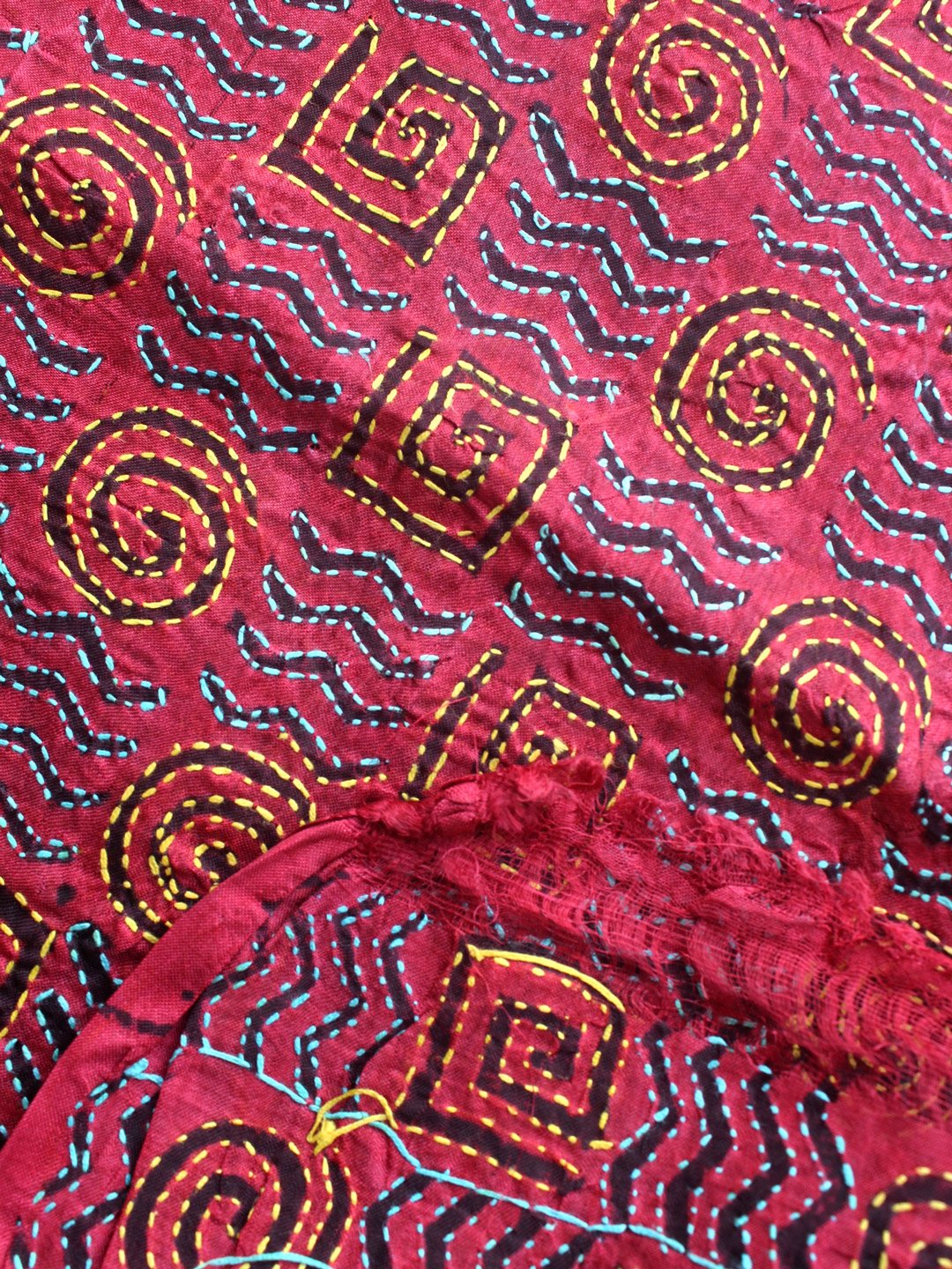 Dark-red-kantha-wmbroidered-pure-silk-dupatta Dark-red-kantha-wmbroidered-pure-silk-dupatta