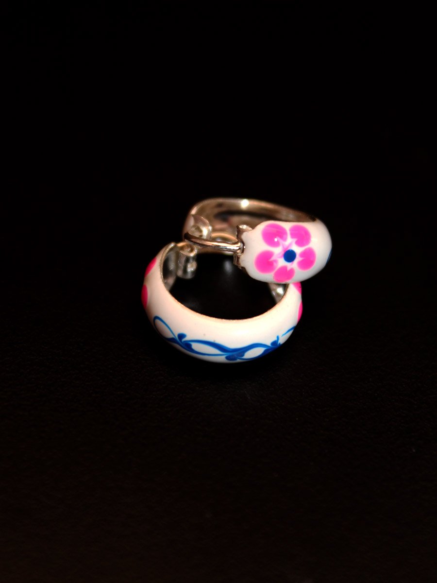 Enamelled-silver-hoop-earrings Enamelled-silver-hoop-earrings