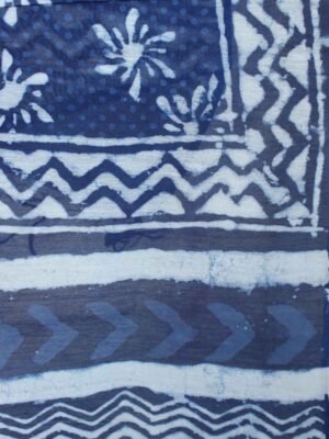 Floral-indigo-hand-block-printed-Silk-cotton-dupatta