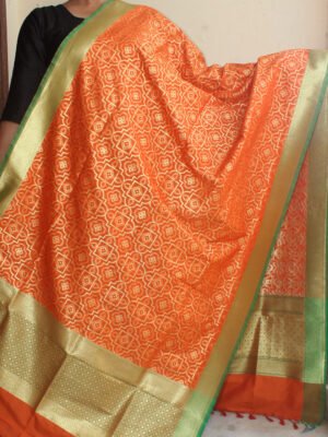 Green-and-orange-banarasi-dupatta