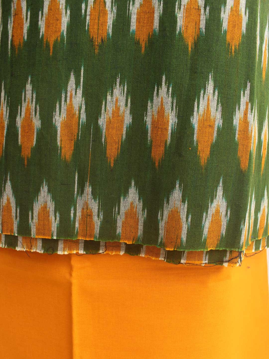 Green-and-yellow-ikat-cotton-2pc-ladies-suit