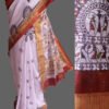 Lailac-warli-linen-saree