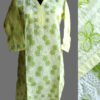 Lemon-yellow-and-green-chikankari-cotton-ladies-kurta
