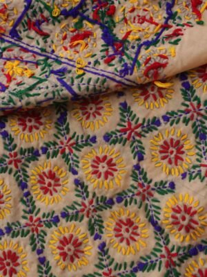 Light-brown-punjabi-phulkari-pant-fabric