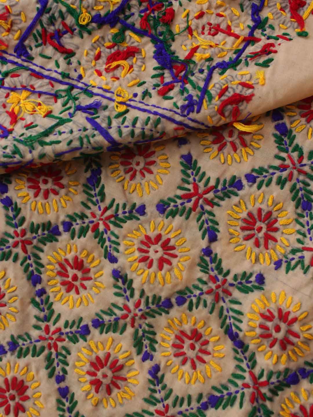 Light-brown-punjabi-phulkari-pant-fabric Light-brown-punjabi-phulkari-pant-fabric