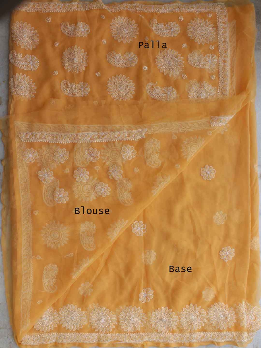 Light-orange-georgette-chikankari-saree Light-orange-georgette-chikankari-saree