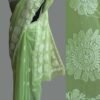 Lime-green-Lucknow-chikankari-georgette-saree