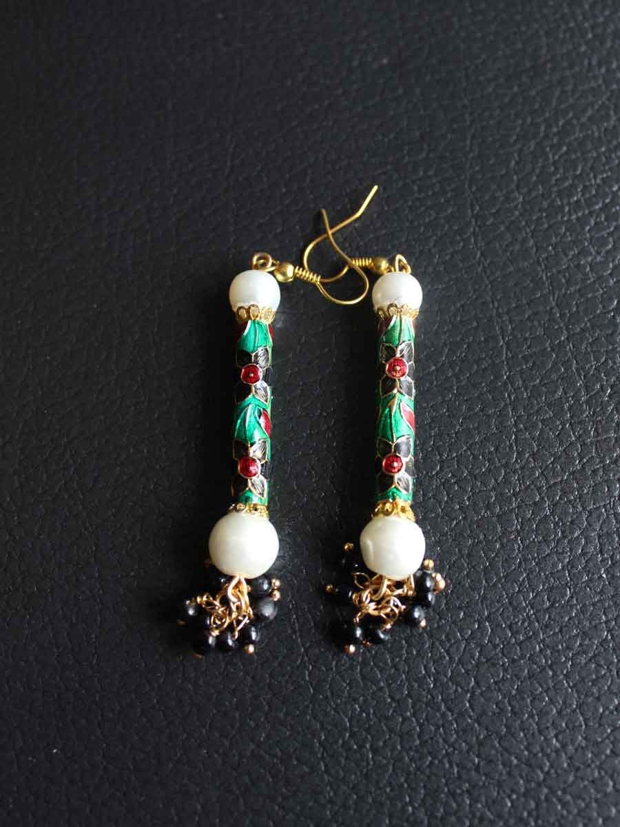 Long-Green-meenakari-earrings Long-Green-meenakari-earrings