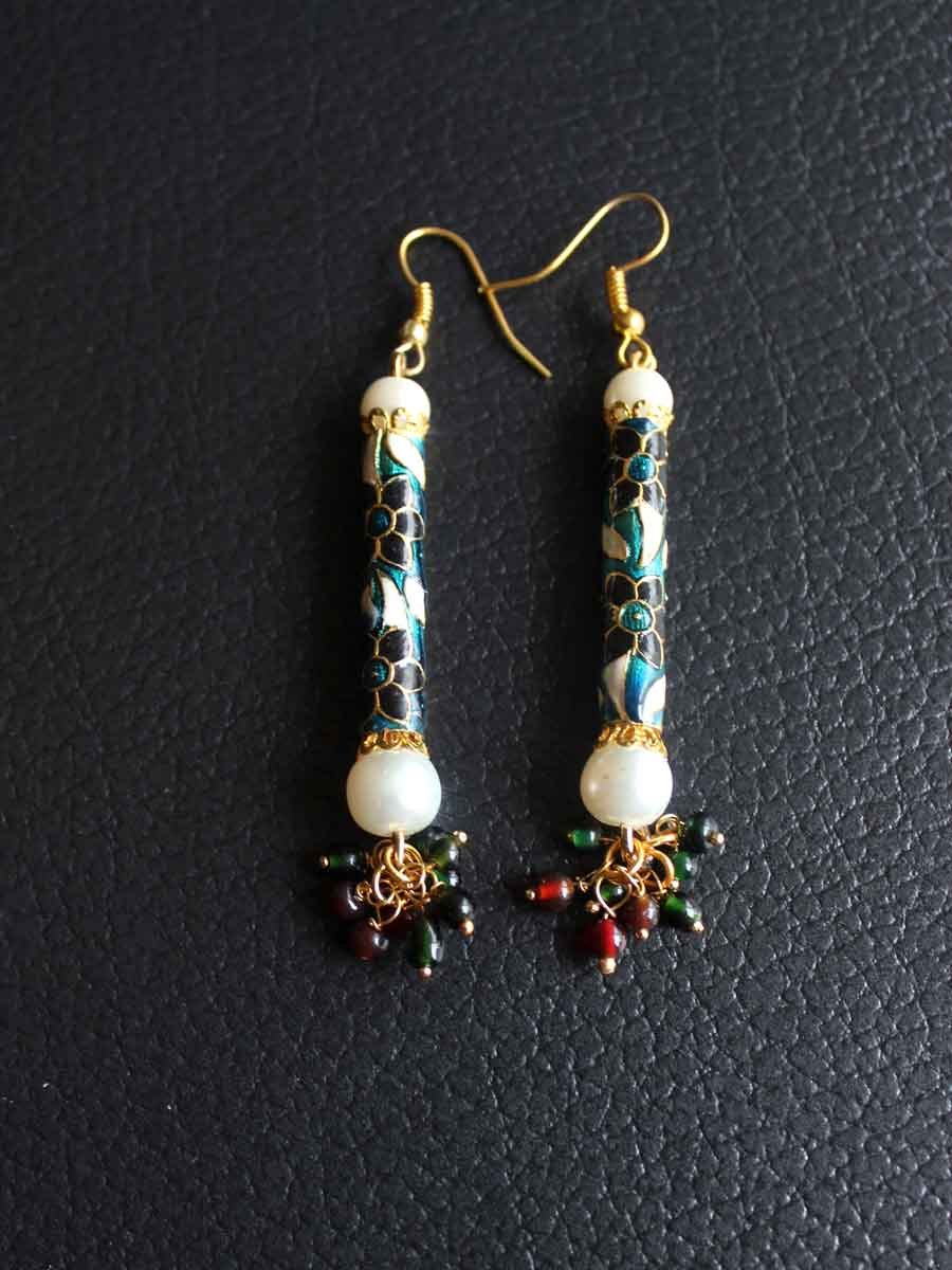 Long-blue-meenakari-earrings Long-blue-meenakari-earrings