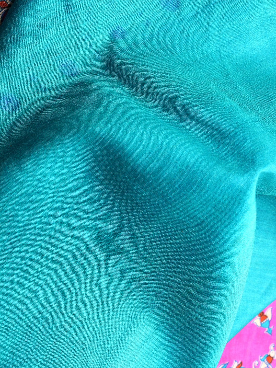 Madhubani-on-purple-muga-tassar-silk-saree Madhubani-on-purple-muga-tassar-silk-saree