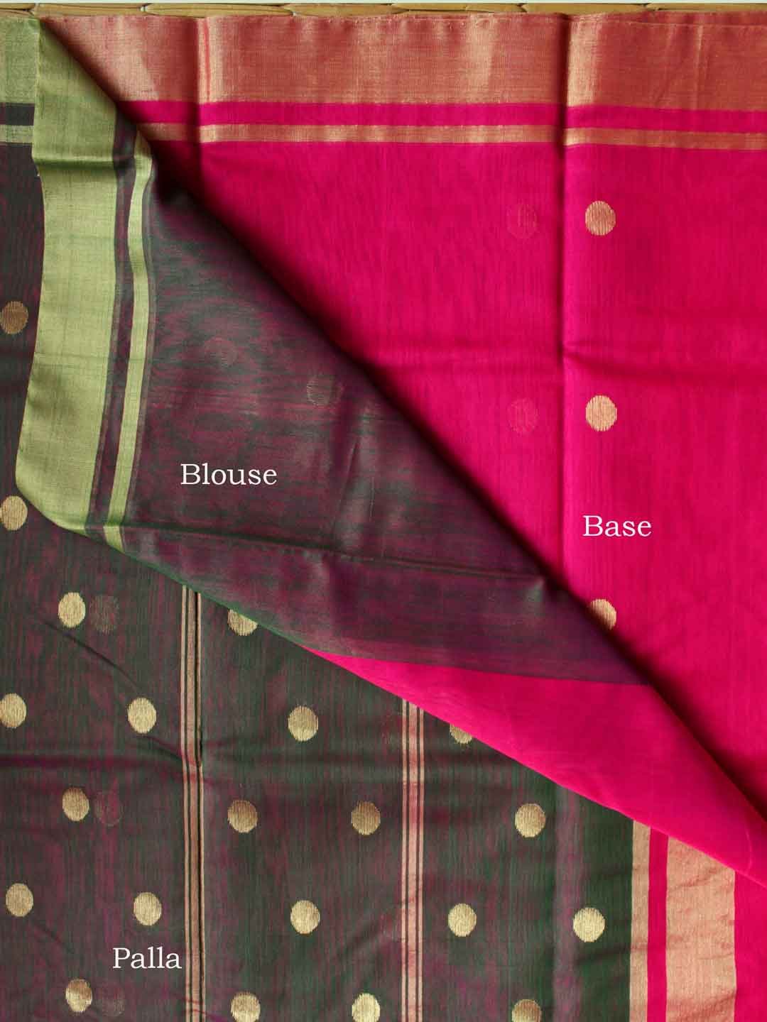 Magenta-and-green-zari-work--chanderi-sari Magenta-and-green-zari-work--chanderi-sari