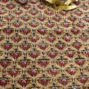 Mud-yellow,-Red-lotus-Bagru-Block-print-cotton-fabric-Shilphaat