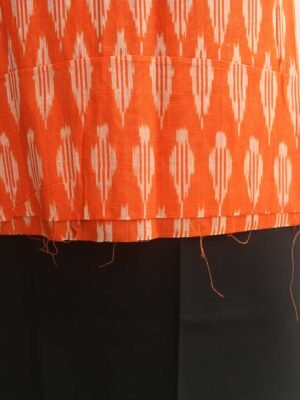 Orange-and-Black-ikat-cotton-salwar-kurta-set