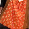 Orange-and-black-mercerized-ikat-cotton-dupatta