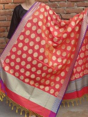 Orange-imitation-katan-banarasi-dupatta