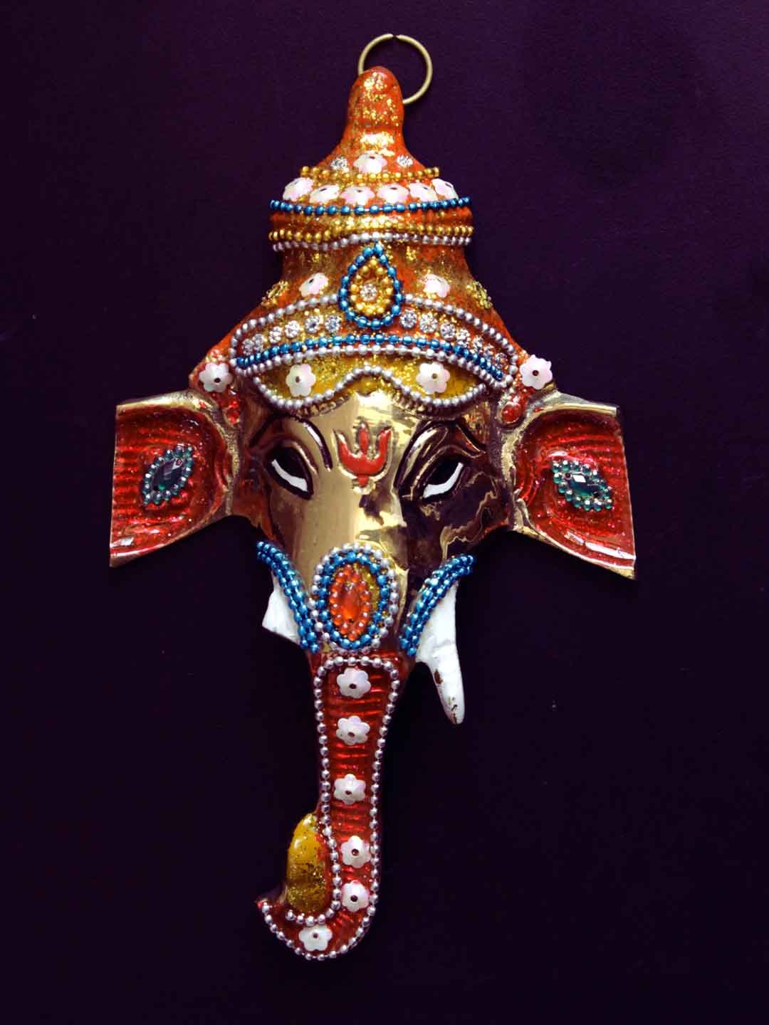 Orange-mukut-enamelled-brass-ganesha-wall-decor Orange-mukut-enamelled-brass-ganesha-wall-decor