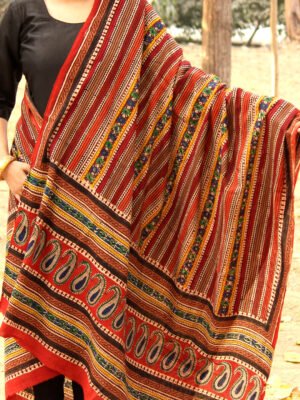 Paisley-border-bagru-block-printed-cotton-dupatta