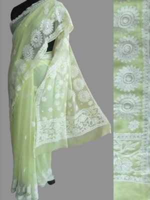 Pale--yellow-georgette-chikankari-saree