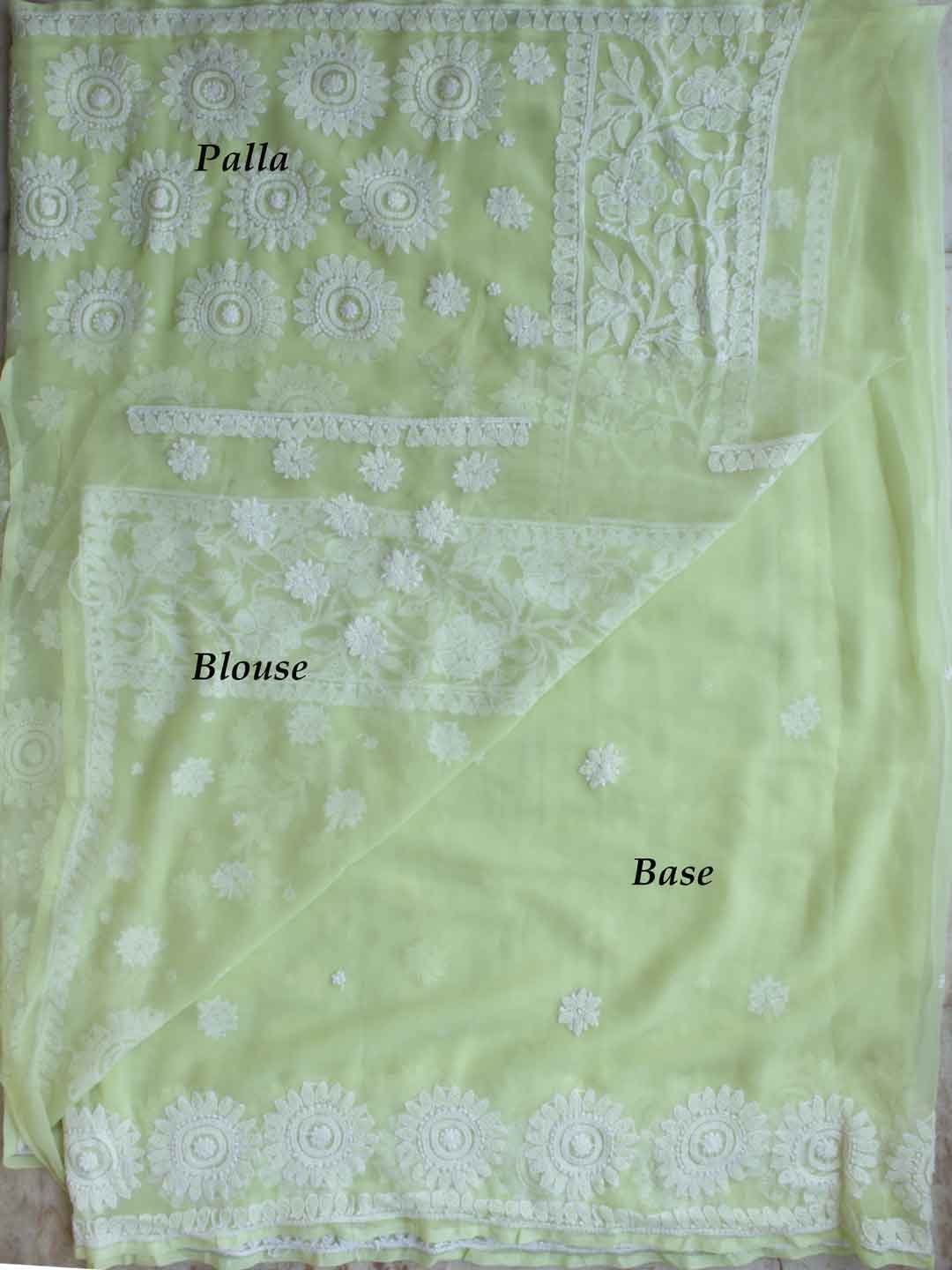 Pale-yellow-jorjet-chikankari-embroidered-sari Pale-yellow-jorjet-chikankari-embroidered-sari
