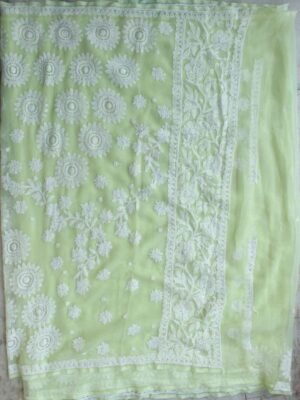 Pale-yellow-lucknowi-chikankari-saree
