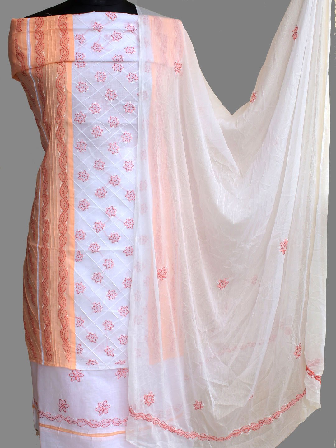 Peach-and-white-lucknow-embroidery-cotton-ladies-suit Peach-and-white-lucknow-embroidery-cotton-ladies-suit