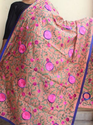 Pink-Gulab-Patch-Peach-Fulkari-dupatta